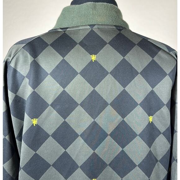 Nike Manchester United Soccer Club Zip Up Jacket Green Black Checkered Size S - Picture 10 of 13